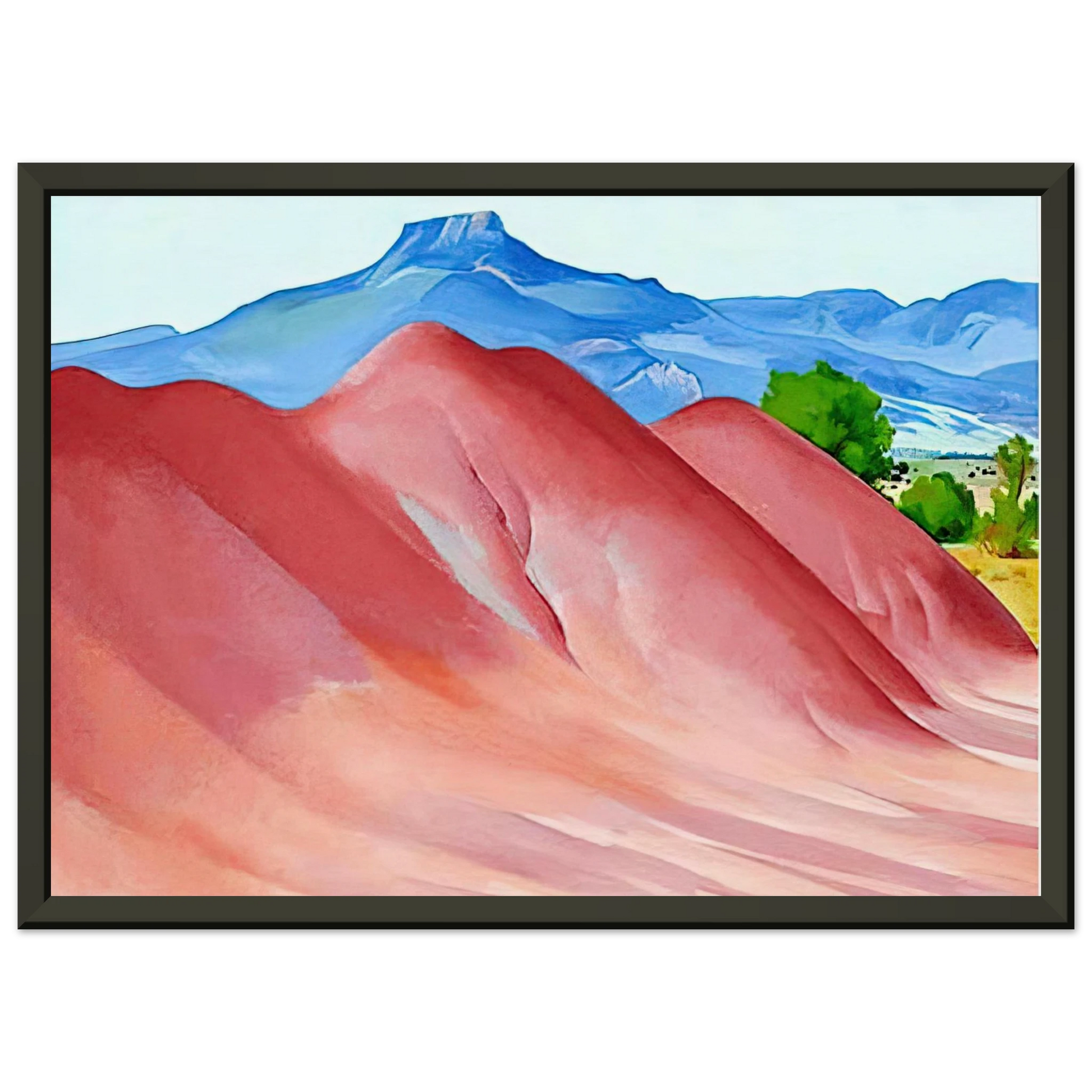 Georgia OKeeffe  Red Hills and Pedernal Framed Art Print  - Aluminum Frame - 70x100 cm / 28x40 inches