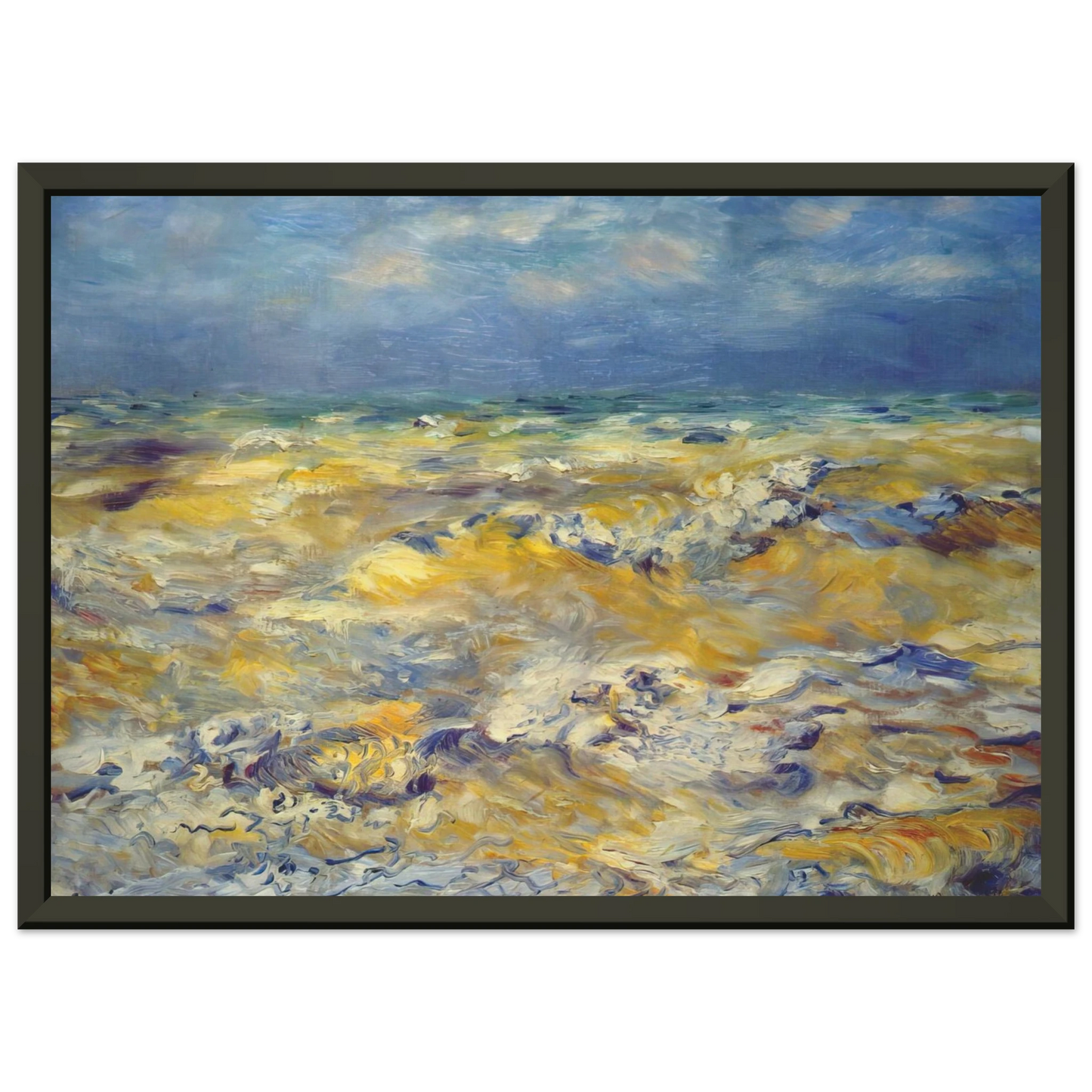 PierreAuguste Renoir  Seascape near berneval Framed Art Print  - Aluminum Frame - 60x80 cm / 24x32 inches