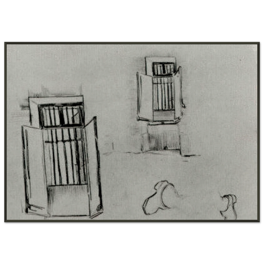 Vincent van Gogh  Barred Windows Framed Art Print  - Aluminum Frame - 21x29.7 cm / 8x12"