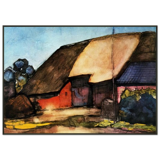 Piet Mondrian  Small farm on Nistelrode Framed Art Print  - Aluminum Frame - 21x29.7 cm / 8x12"