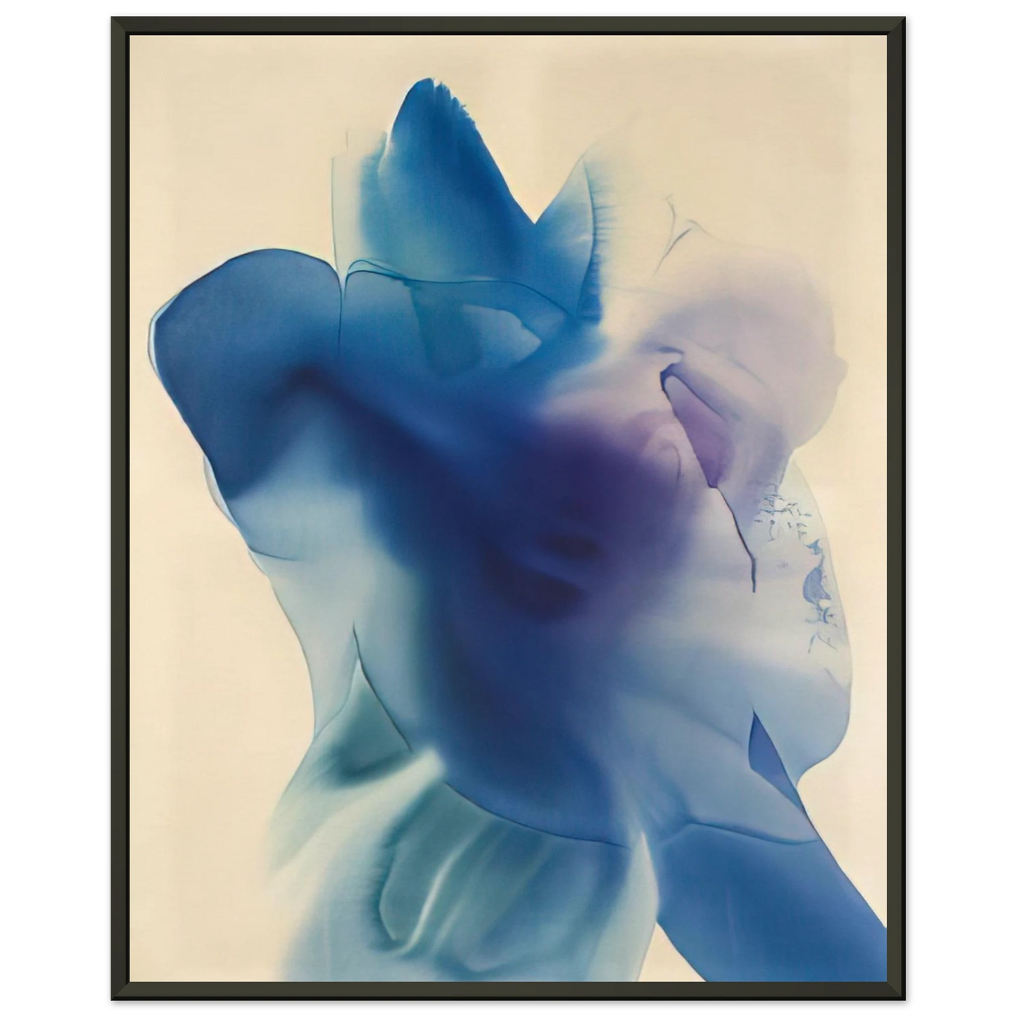 Paul Jenkins  Phenomena Astral Blue Framed Art Print  - Aluminum Frame - 70x100 cm / 28x40 inches