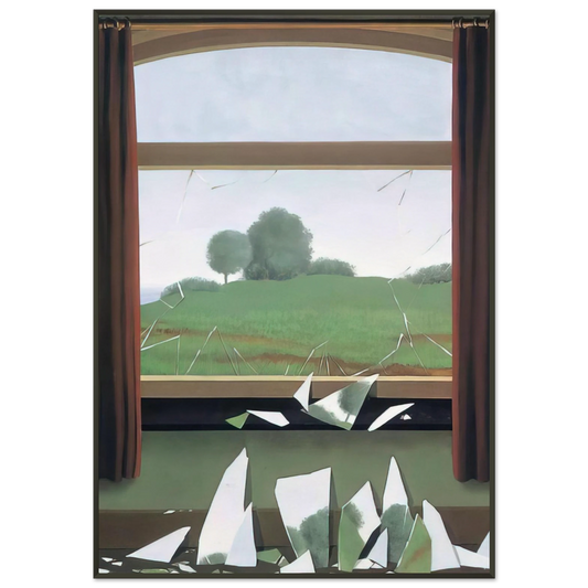 Rene Magritte  THE KEY TO THE FIELDS 1936 Framed Art Print  - Aluminum Frame - 21x29.7 cm / 8x12"