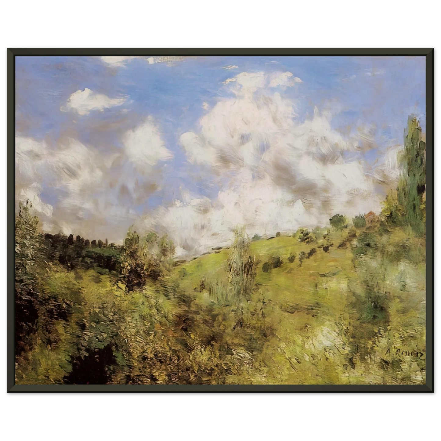 PierreAuguste Renoir  Strong Wind Gust of Wind Framed Art Print  - Aluminum Frame - 40x50 cm / 16x20 inches