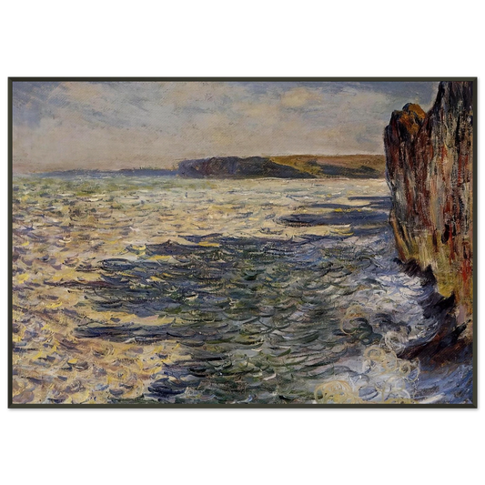 claude monet  Waves and Rocks at Pourville Framed Art Print  - Aluminum Frame - 21x29.7 cm / 8x12"