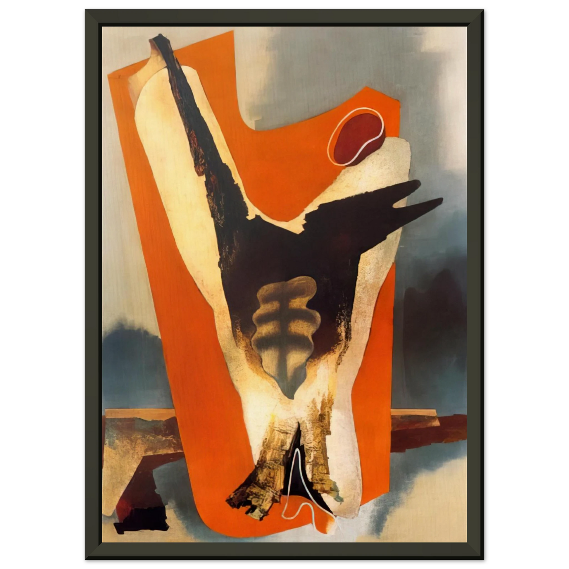 Enrico Prampolini  THE FUNERAL OF ROMANTICISM AESTHETIC TRANSFIGURATION 1934 Framed Art Print  - Aluminum Frame - 40x50 cm / 16x20 inches
