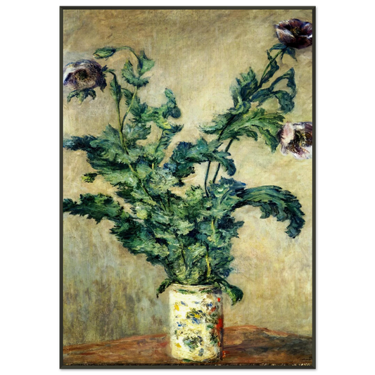 claude monet  Purple Poppies Framed Art Print  - Aluminum Frame - 21x29.7 cm / 8x12"