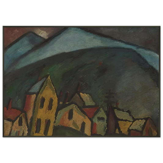 Alexej von Jawlensky  BERGLANDSCHAFT MIT H USERN 1912 Framed Art Print  - Aluminum Frame - 21x29.7 cm / 8x12"
