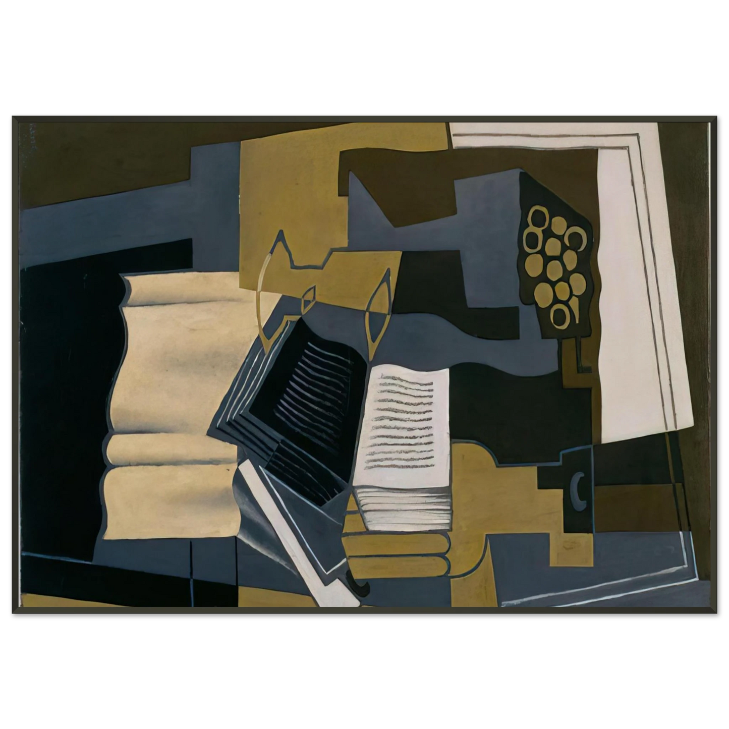 Juan Gris  CARAFE AND BOOK 1920 Framed Art Print  - Aluminum Frame - 21x29.7 cm / 8x12"