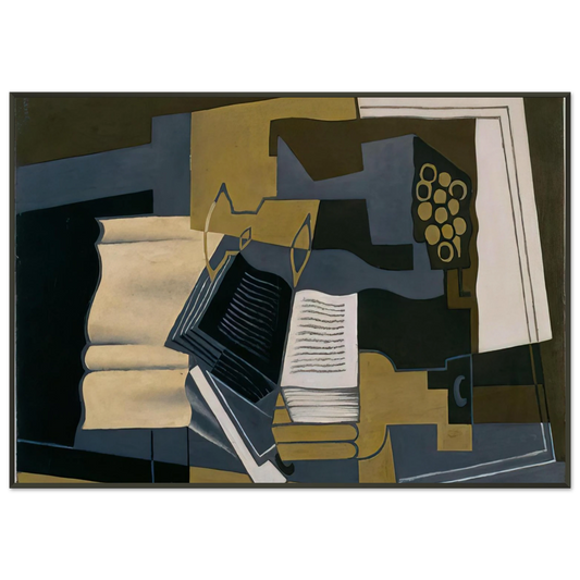 Juan Gris  CARAFE AND BOOK 1920 Framed Art Print  - Aluminum Frame - 21x29.7 cm / 8x12"