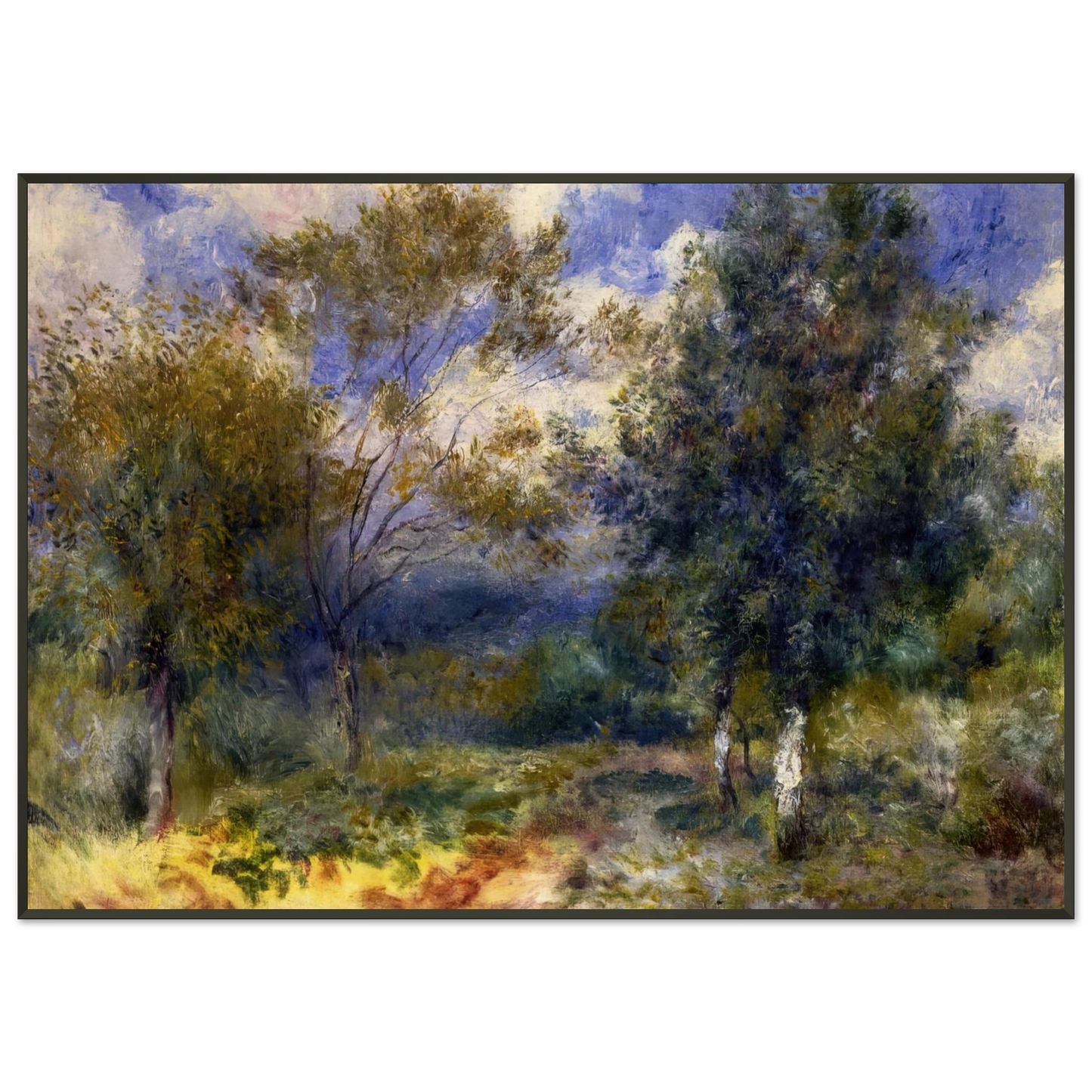 PierreAuguste Renoir  Sunny Landscape Framed Art Print  - Aluminum Frame - 21x29.7 cm / 8x12"