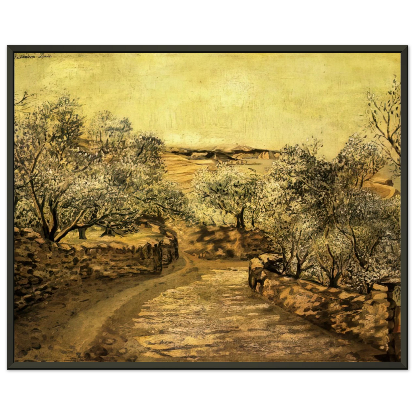 Salvador Dali  THE LANE TO PORT LLIGAT WITH VIEW OF CAP CREUS Framed Art Print  - Aluminum Frame - 60x80 cm / 24x32 inches
