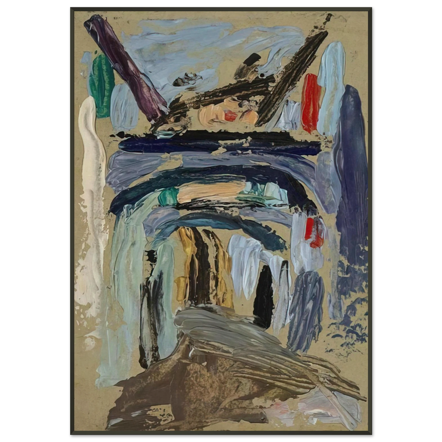 Gabriele Munter  GASSE MIT TORBOGEN Framed Art Print  - Aluminum Frame - 21x29.7 cm / 8x12"