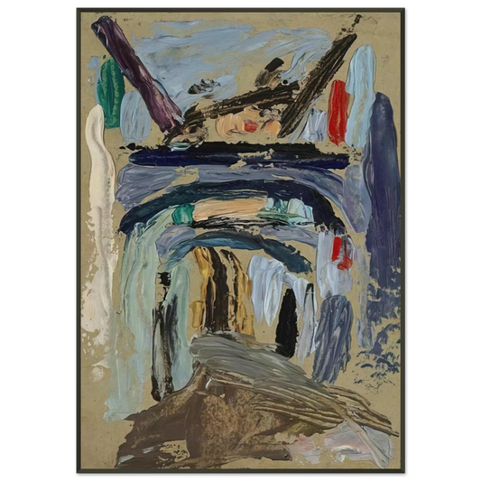 Gabriele Munter  GASSE MIT TORBOGEN Framed Art Print  - Aluminum Frame - 21x29.7 cm / 8x12"