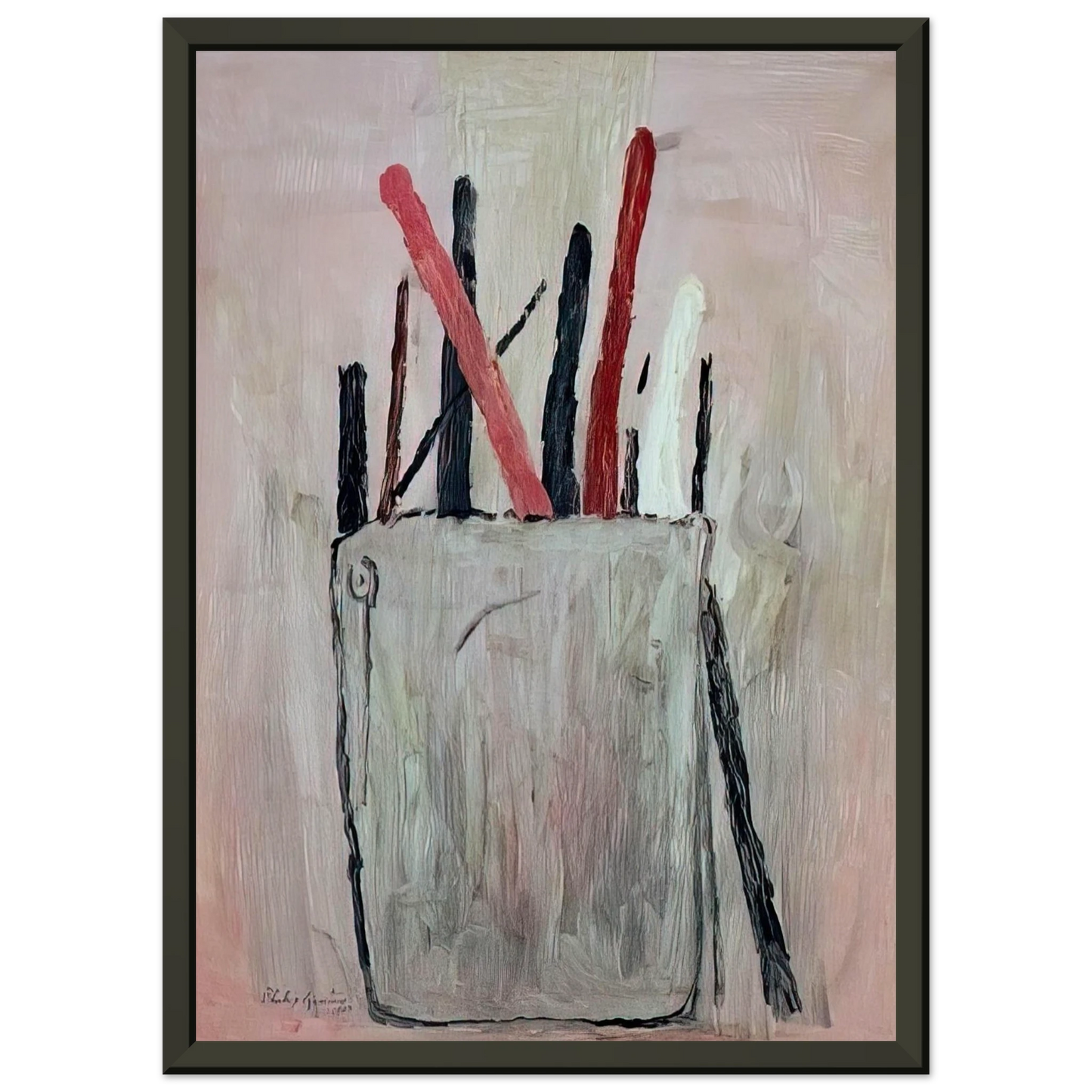Philip Guston  BRUSHES 1969 Framed Art Print  - Aluminum Frame - 40x50 cm / 16x20 inches