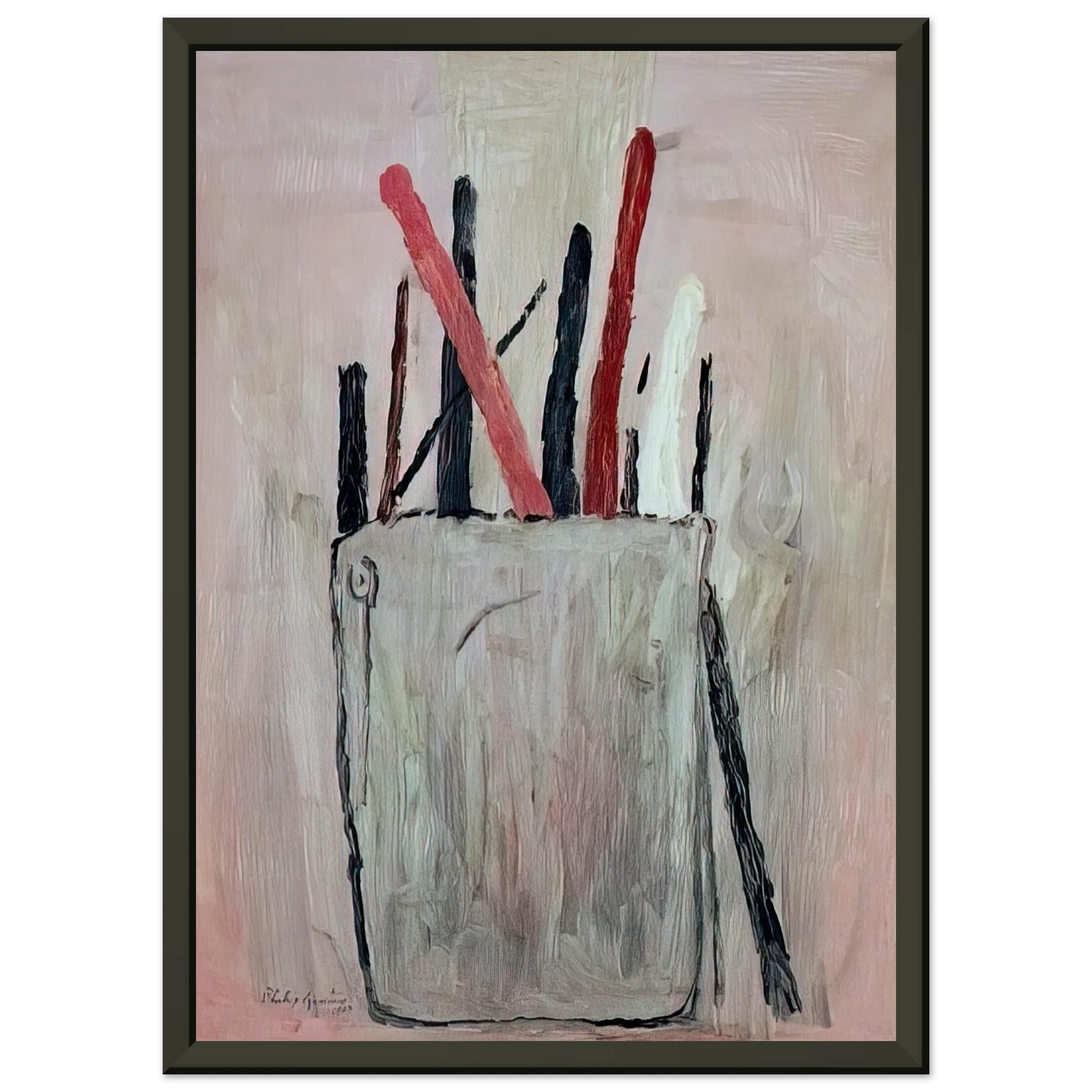 Philip Guston  BRUSHES 1969 Framed Art Print  - Aluminum Frame - 40x50 cm / 16x20 inches
