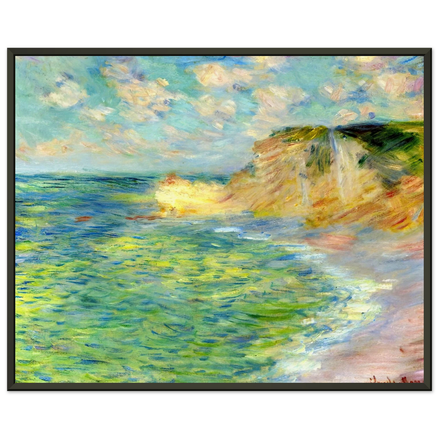 claude monet  Cliffs at Amont Framed Art Print  - Aluminum Frame - 60x80 cm / 24x32 inches