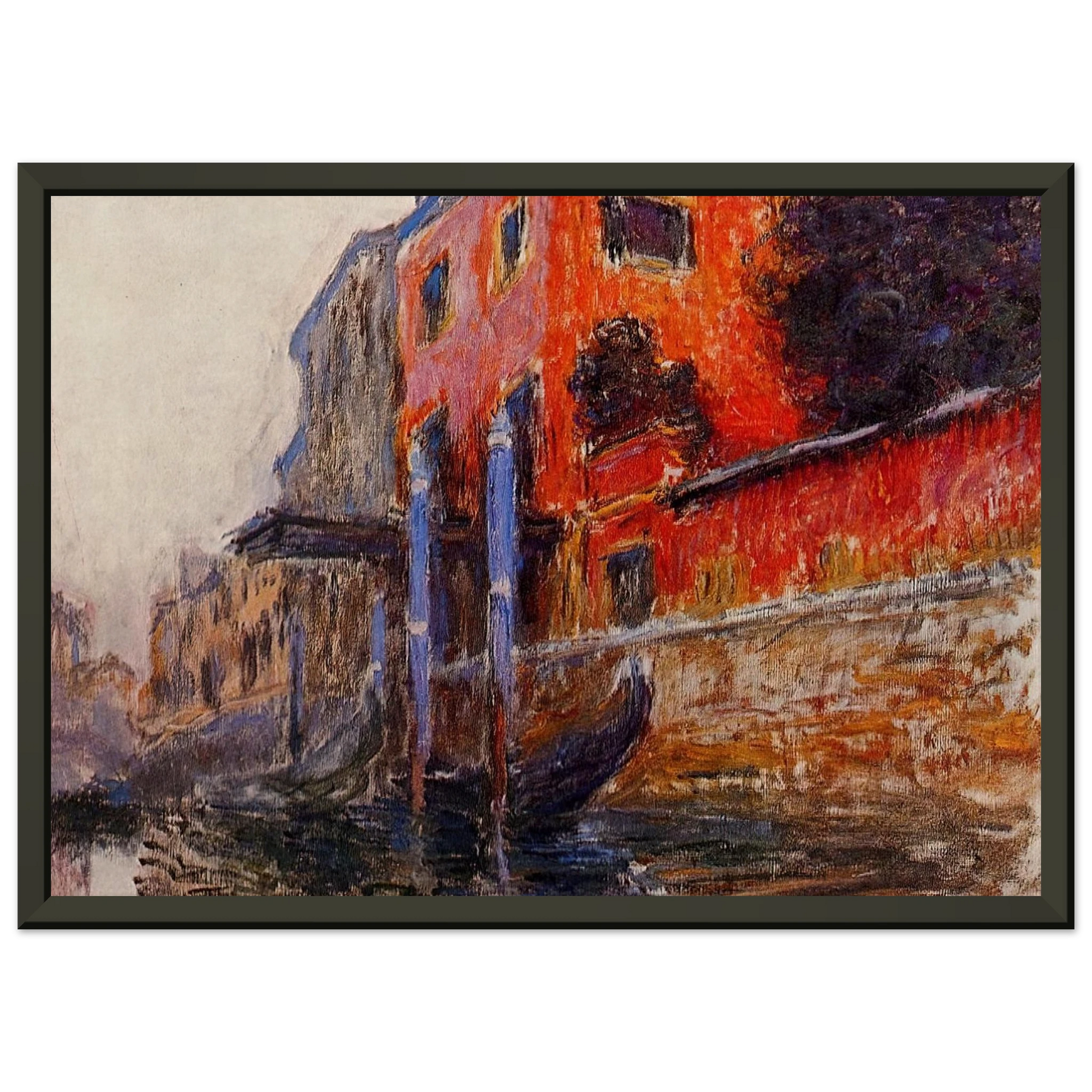 claude monet  The Red House Framed Art Print  - Aluminum Frame - 60x80 cm / 24x32 inches