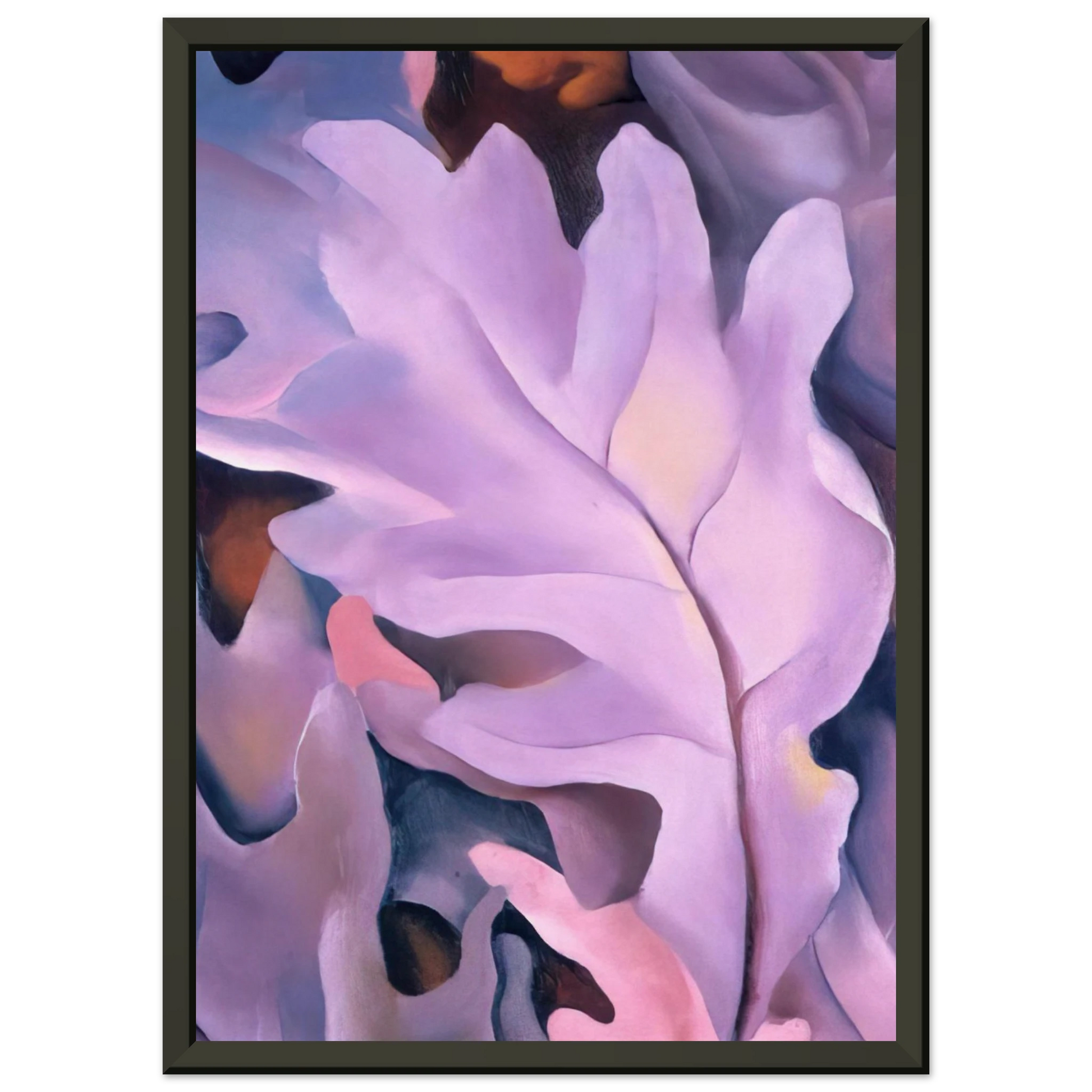 Georgia OKeeffe  Purple Leaves Framed Art Print  - Aluminum Frame - 40x50 cm / 16x20 inches