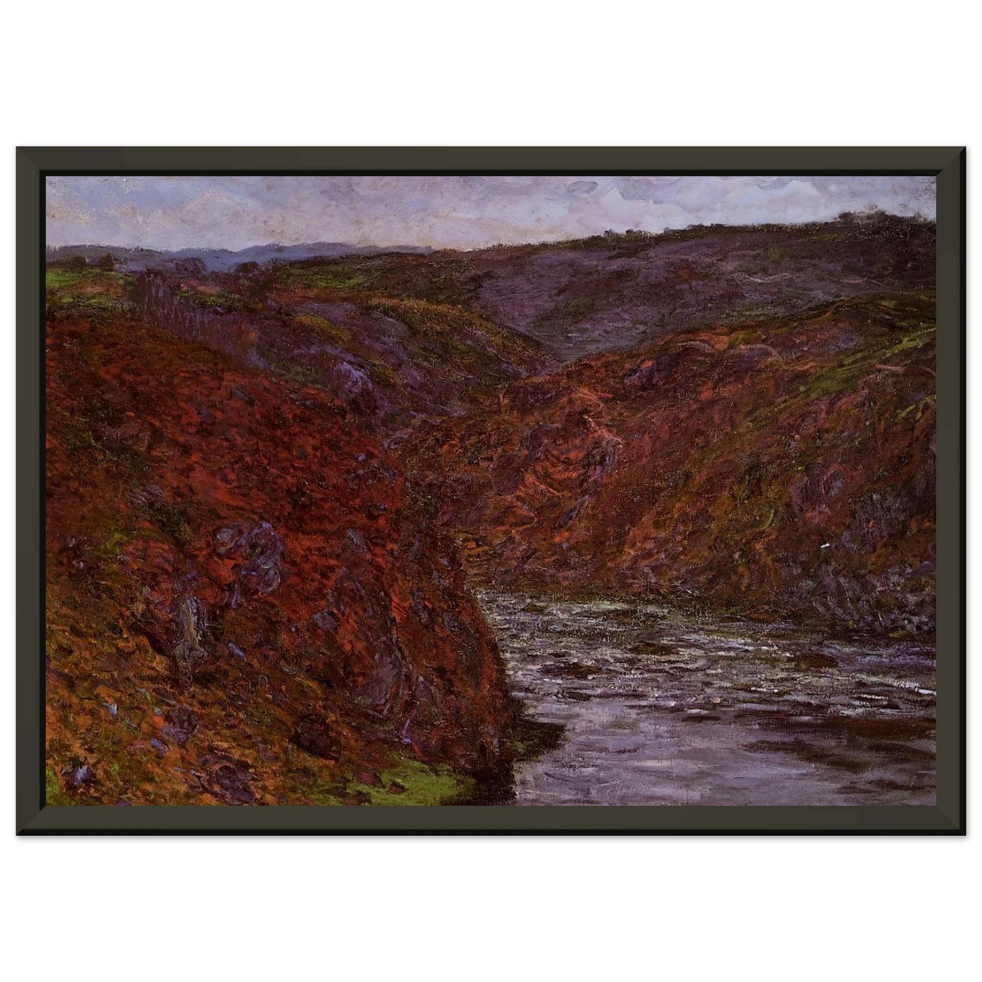 claude monet  Valley of the Creuse Grey Sky Framed Art Print  - Aluminum Frame - 70x100 cm / 28x40 inches