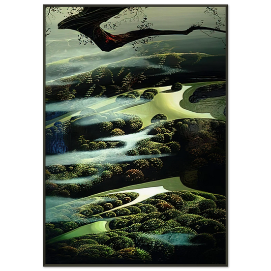Eyvind Earle  Carmel Valley Memory Framed Art Print  - Aluminum Frame - 21x29.7 cm / 8x12"
