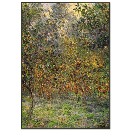 claude monet  Under the Lemon Trees Framed Art Print  - Aluminum Frame - 21x29.7 cm / 8x12"
